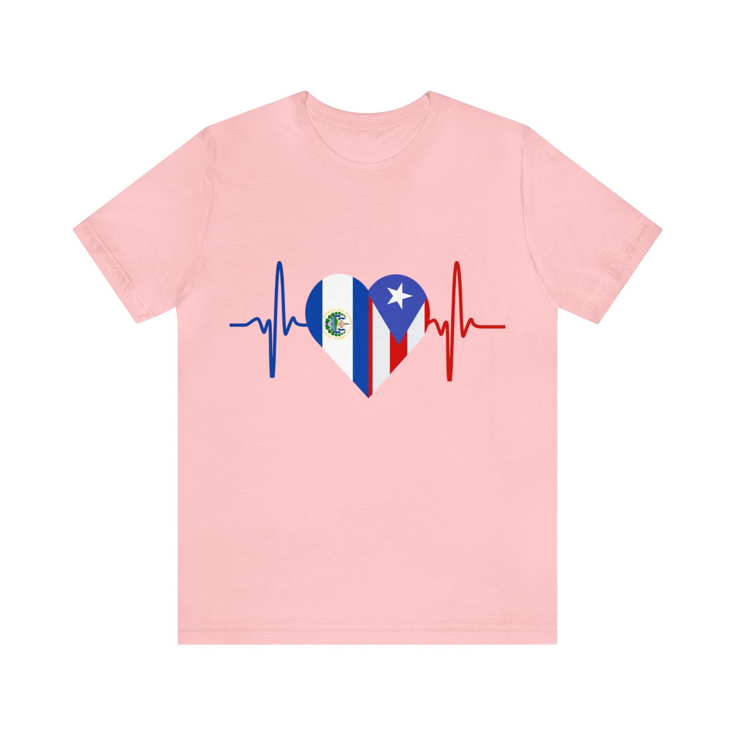 El Salvador and Puerto Rico Unisex Short Sleeve Tee I Camisa Unisexo manga corta El Salvador y Puerto Rico