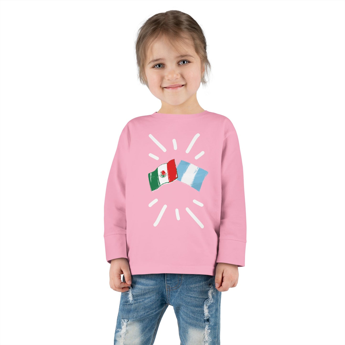 Guatemala and Mexico Long Sleeve Toddler Tee I Camiseta manga larga para Toddler Guatemala y México I Cultura Guatemalteco y Mexicanos