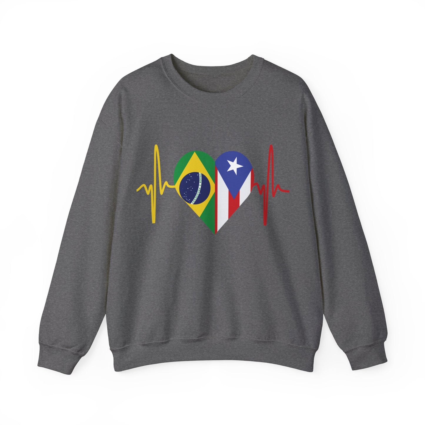 Brazil and Puerto Rico Unisex Crewneck Sweatshirt I Sudadera Brazil y Puerto Rico