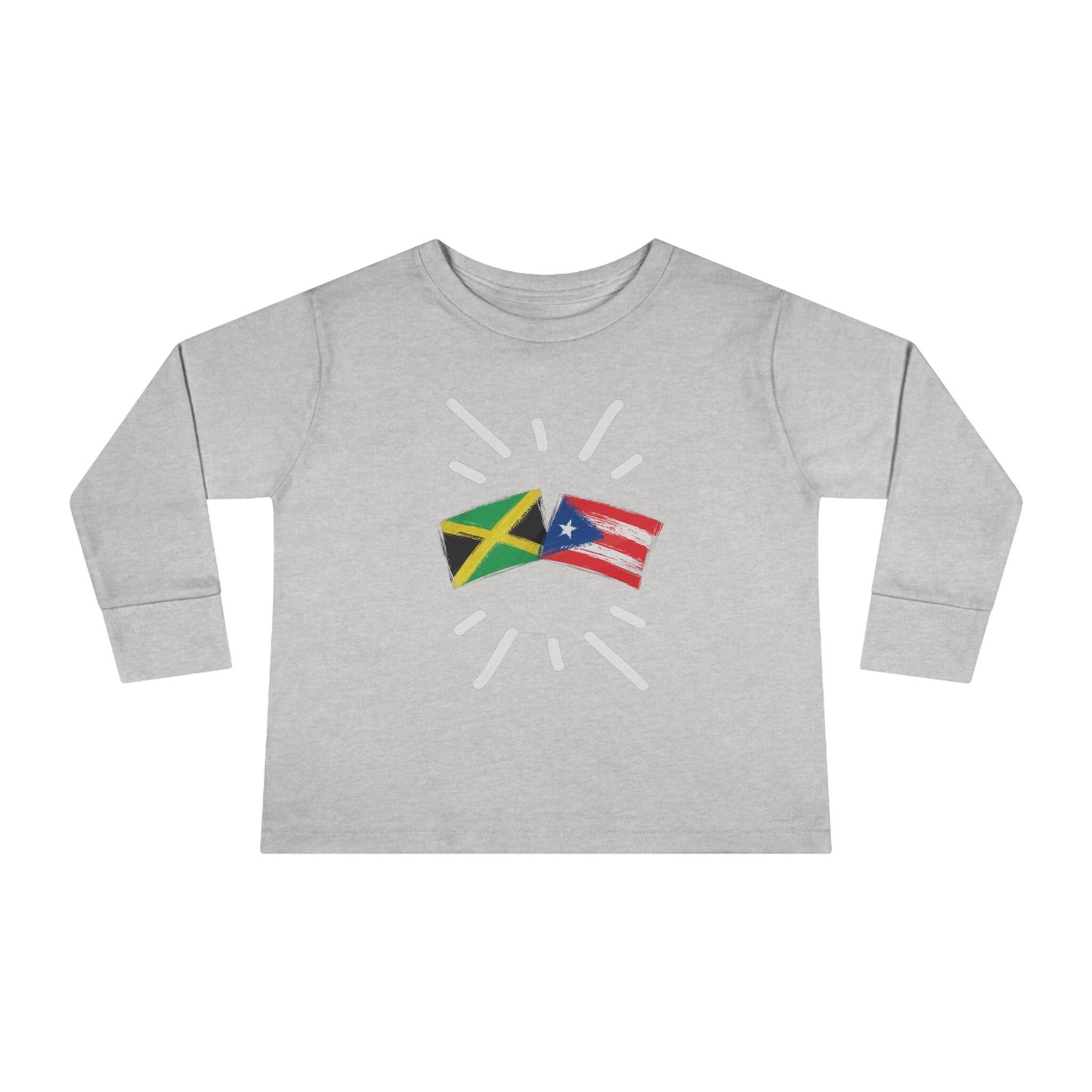 Jamaica and Puerto Rico Long Sleeve Toddler Tee I Camiseta manga larga para Toddler Jamaica y Puerto Rico