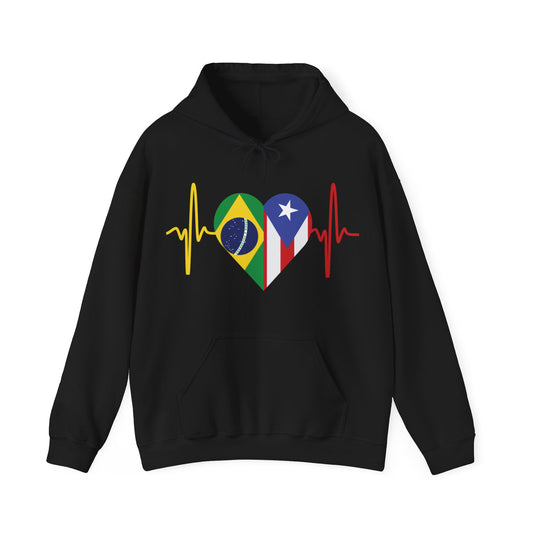 Brazil and Puerto Rico Unisex Hooded Sweatshirt I Sudadera Unisexo Brazil and Puerto Rico