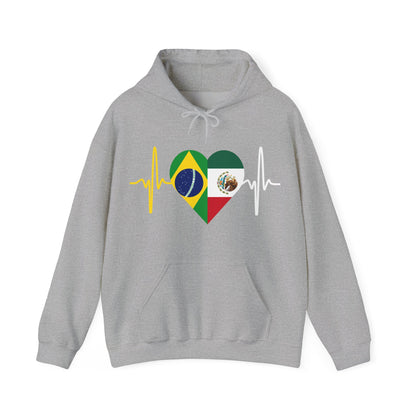 Mexico and Brazil Unisex Hooded Sweatshirt I Sudadera Unisexo México and Brazil