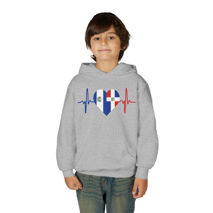 El Salvador and Dominican Republic Youth Hooded Sweatshirt I Sudadera para Niños El Salvador y República Dominicana