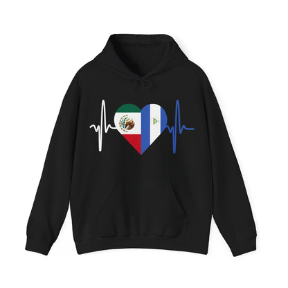 Mexico and Nicaragua Unisex Hooded Sweatshirt I Sudadera Unisexo México and Nicaragua