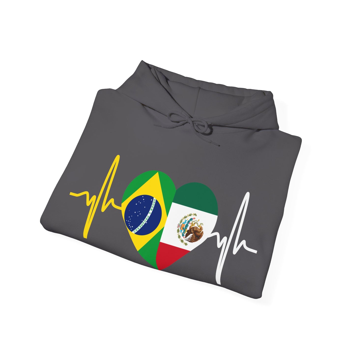 Mexico and Brazil Unisex Hooded Sweatshirt I Sudadera Unisexo México and Brazil