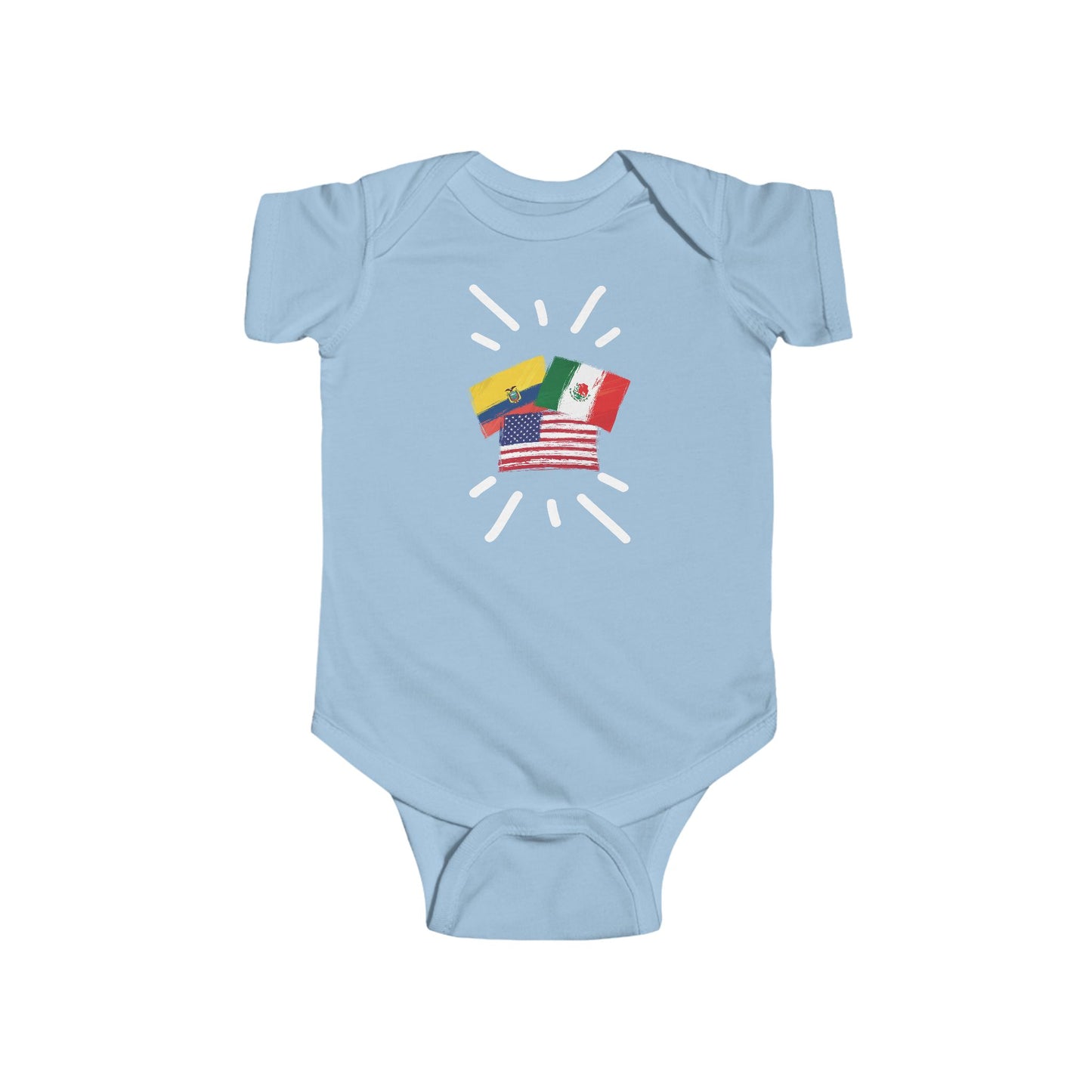Infant México, Ecuador and United State Bodysuit I Camiseta de bebé México, Ecuador y Estados Unidos