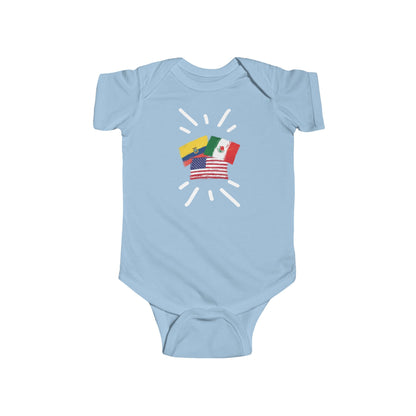 Infant México, Ecuador and United State Bodysuit I Camiseta de bebé México, Ecuador y Estados Unidos
