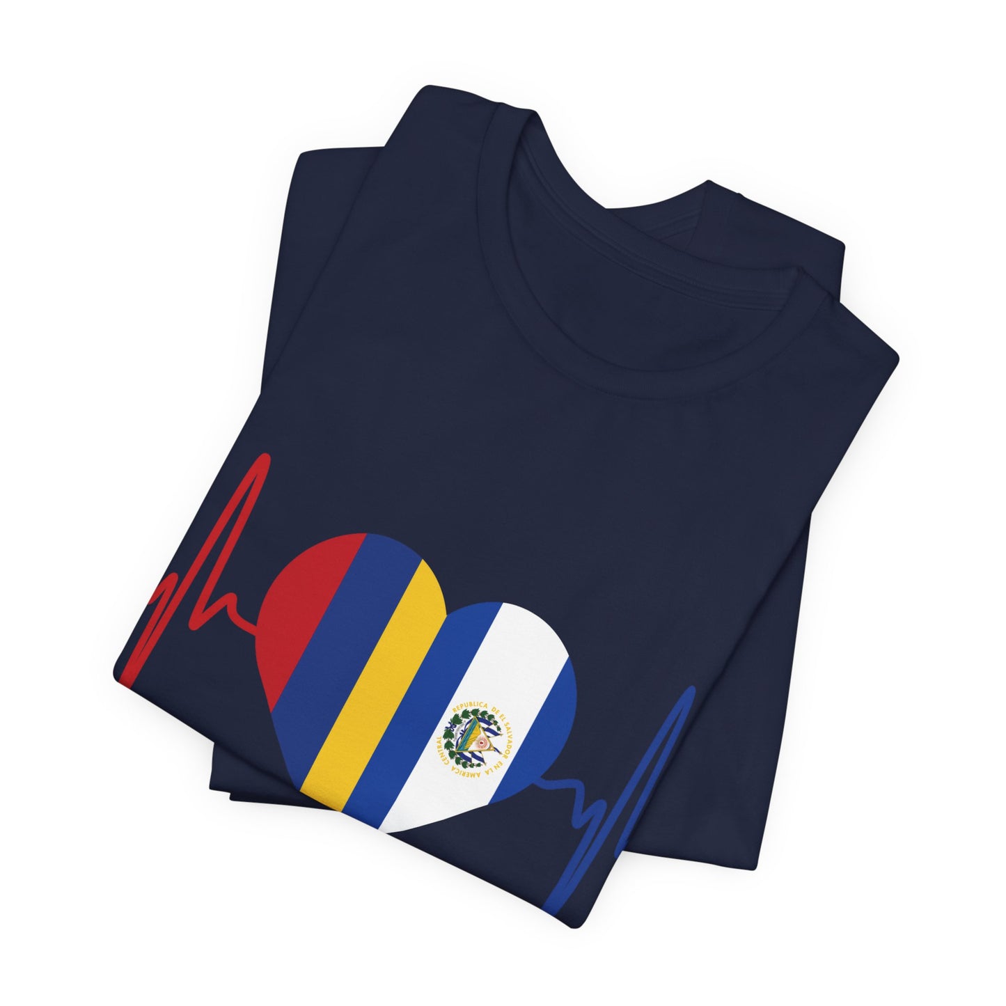 El Salvador & Colombia Unisex Short Sleeve Tee I Camisa Unisexo manga corta El Salvador y Colombia I Cultura Salvadoreña y Colombiana