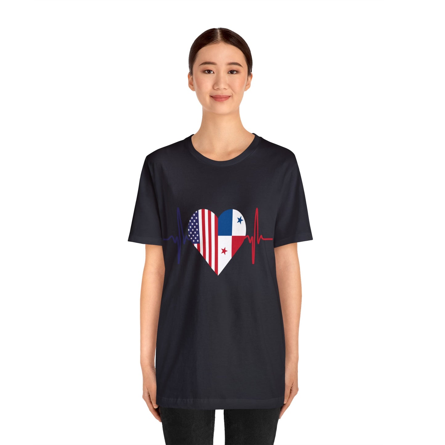 United State & Panama Unisex Short Sleeve Tee, Camisa Unisexo manga corta Estados Unidos y Panamá
