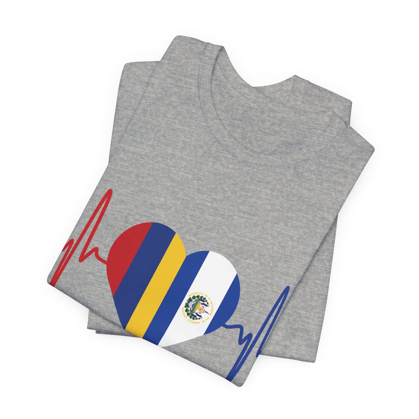 El Salvador & Colombia Unisex Short Sleeve Tee I Camisa Unisexo manga corta El Salvador y Colombia I Cultura Salvadoreña y Colombiana
