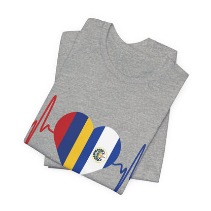 El Salvador & Colombia Unisex Short Sleeve Tee I Camisa Unisexo manga corta El Salvador y Colombia I Cultura Salvadoreña y Colombiana