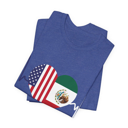 Mexico and United State Short Sleeve Tee I Camisa Unisexo manga corta México y Estados Unidos