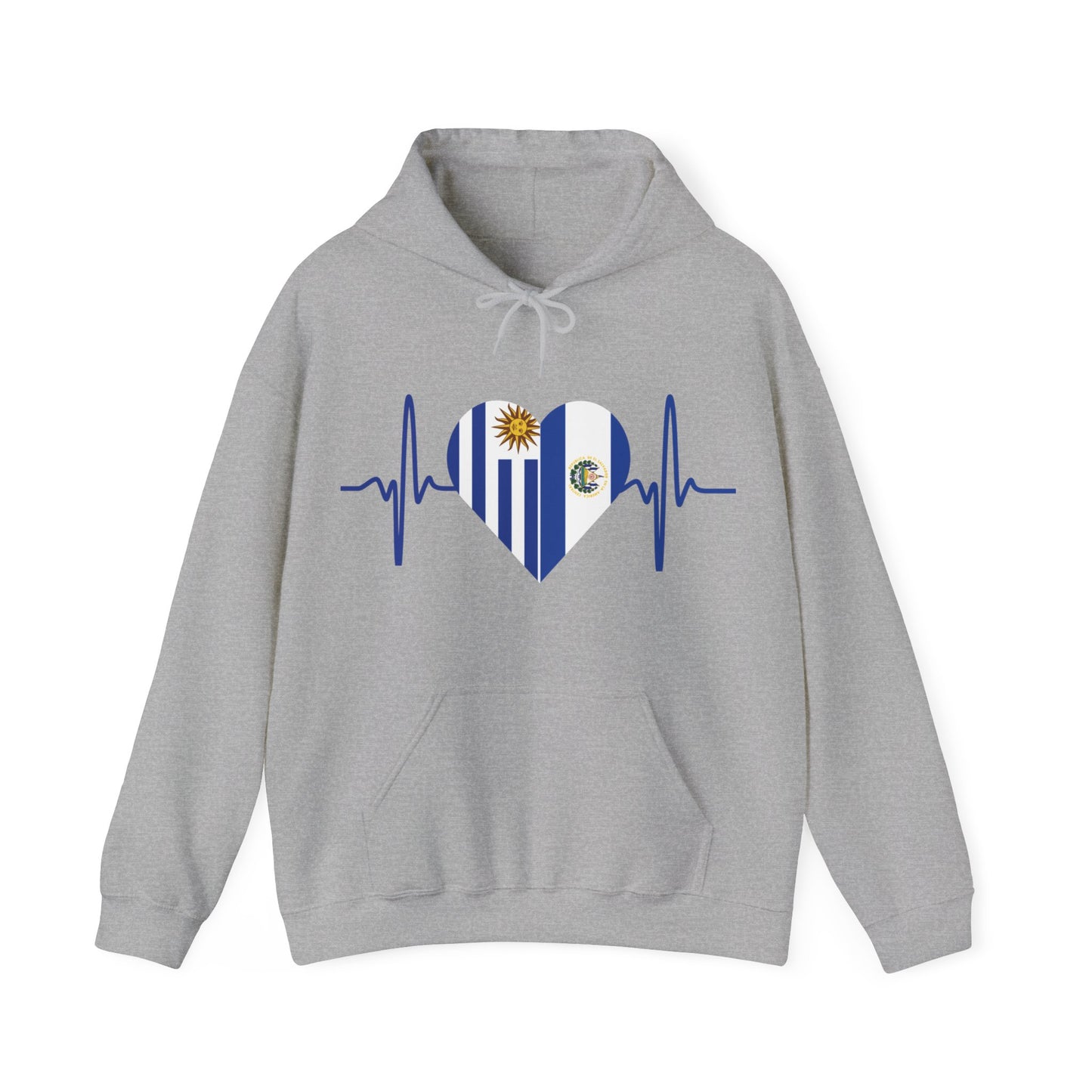 Uruguay & El Salvador Unisex Hooded Sweatshirt I Sudadera Unisexo Uruguay y El Salvador