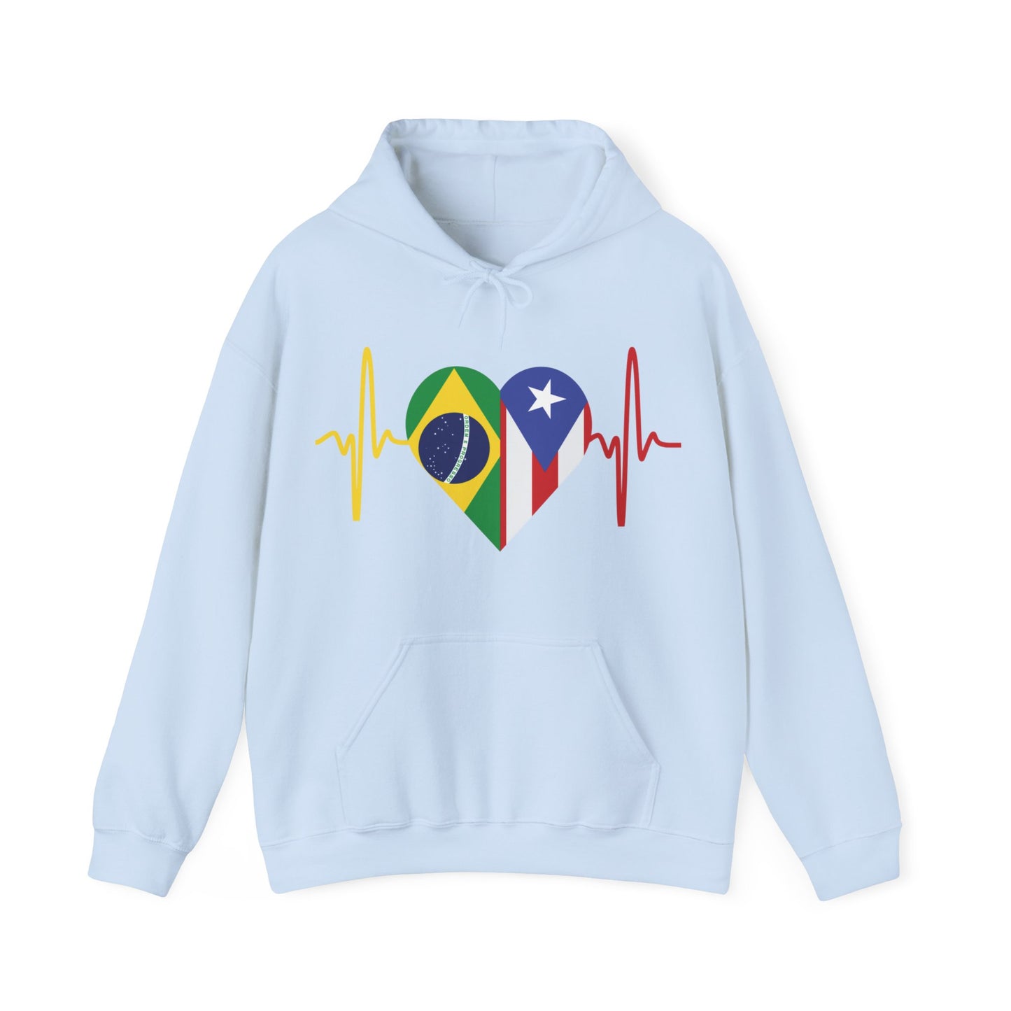 Brazil and Puerto Rico Unisex Hooded Sweatshirt I Sudadera Unisexo Brazil and Puerto Rico