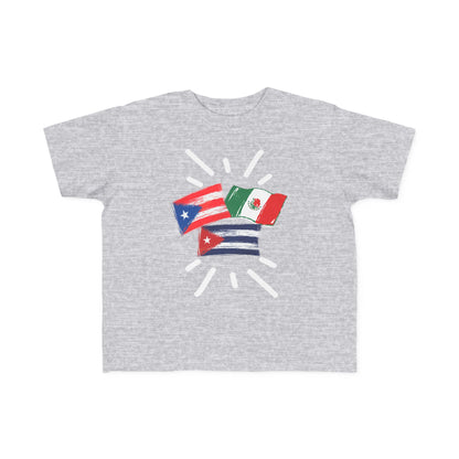 Cuba, Puerto Rico and Mexico Toddler Tee I Camiseta de bebé Cuba, Puerto Rico y México I Cultura Puertorriqueña, Cubana y Mexicana