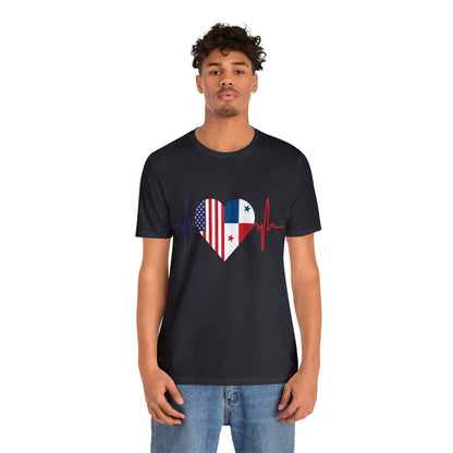 United State & Panama Unisex Short Sleeve Tee, Camisa Unisexo manga corta Estados Unidos y Panamá