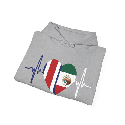 Mexico and Costa Rica Unisex Hooded Sweatshirt I Sudadera Unisexo México and Costa Rica
