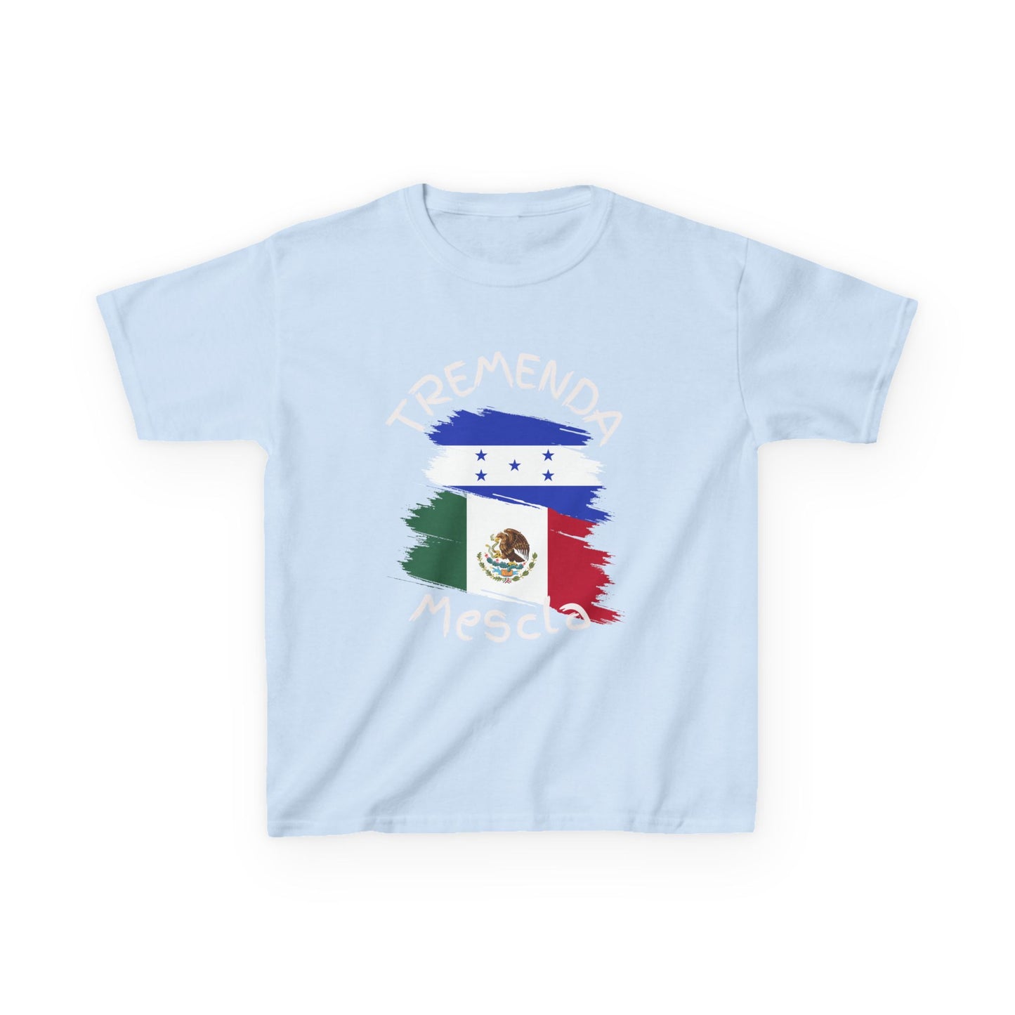 Tremenda Mescla I Honduras & Mexico Kid's Tee I Camiseta para Niños Honduras y Mexico I Cultura Puertorriqueña y Hondureña