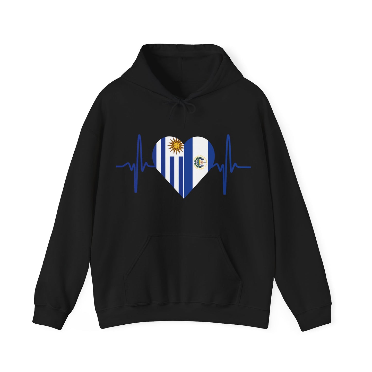 Uruguay & El Salvador Unisex Hooded Sweatshirt I Sudadera Unisexo Uruguay y El Salvador