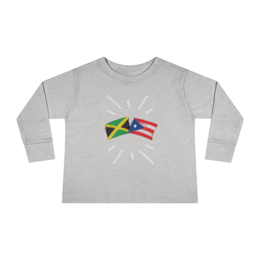 Jamaica and Puerto Rico Long Sleeve Toddler Tee I Camiseta manga larga para Toddler Jamaica y Puerto Rico
