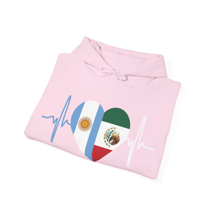 Mexico and Argentina Unisex Hooded Sweatshirt I Sudadera Unisexo México and Argentina