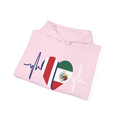 Mexico and Costa Rica Unisex Hooded Sweatshirt I Sudadera Unisexo México and Costa Rica