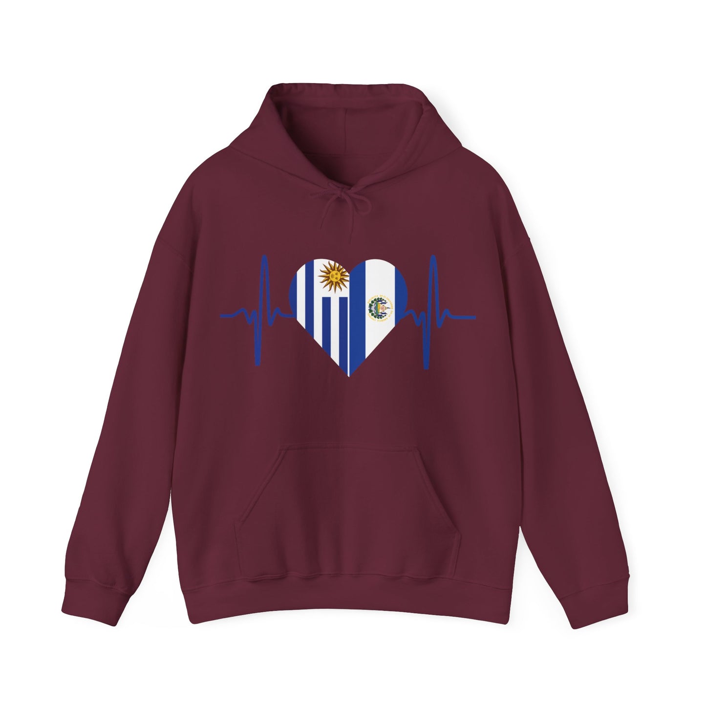 Uruguay & El Salvador Unisex Hooded Sweatshirt I Sudadera Unisexo Uruguay y El Salvador