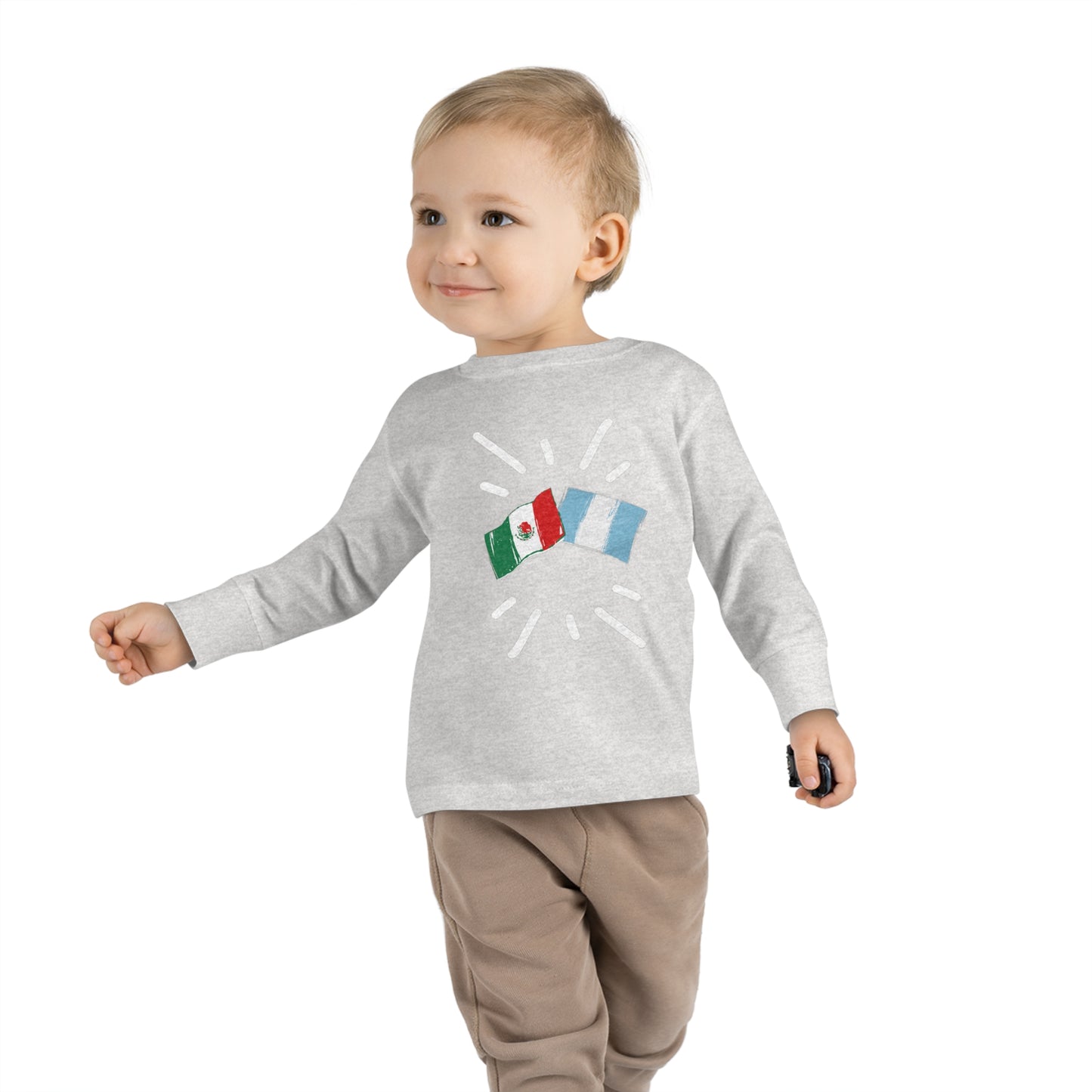 Guatemala and Mexico Long Sleeve Toddler Tee I Camiseta manga larga para Toddler Guatemala y México I Cultura Guatemalteco y Mexicanos