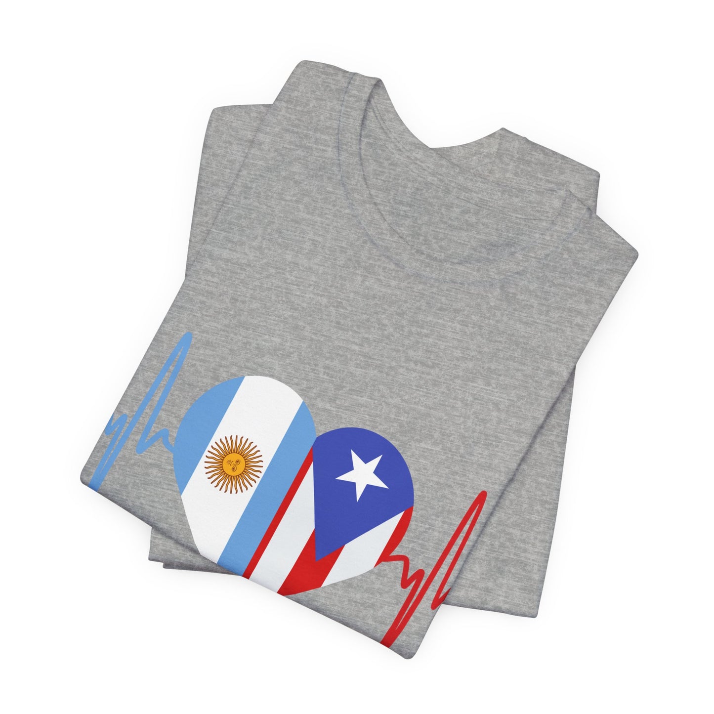 Argentina and Puerto Rico Short Sleeve Tee I Camisa Unisexo manga corta Argentina y Puerto Rico