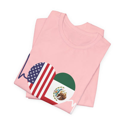 Mexico and United State Short Sleeve Tee I Camisa Unisexo manga corta México y Estados Unidos