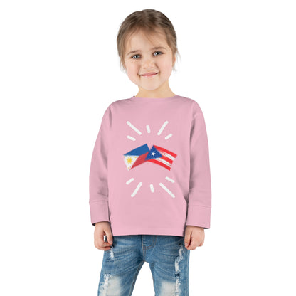 Philippines & Puerto Rico Long Sleeve Toddler Tee I Camiseta manga larga para Toddler