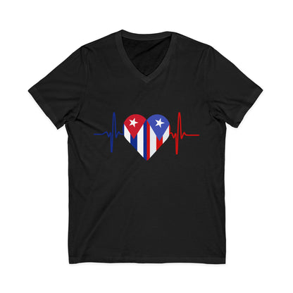 Puerto Rico and Cuba Short Sleeve V-Neck Tee