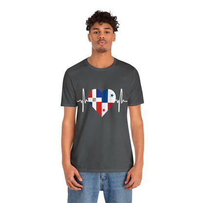 Dominican Republic & Panama Unisex Short Sleeve Tee, Camisa Unisexo manga corta República Dominicana y Panamá