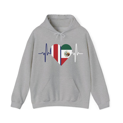 Mexico and Costa Rica Unisex Hooded Sweatshirt I Sudadera Unisexo México and Costa Rica