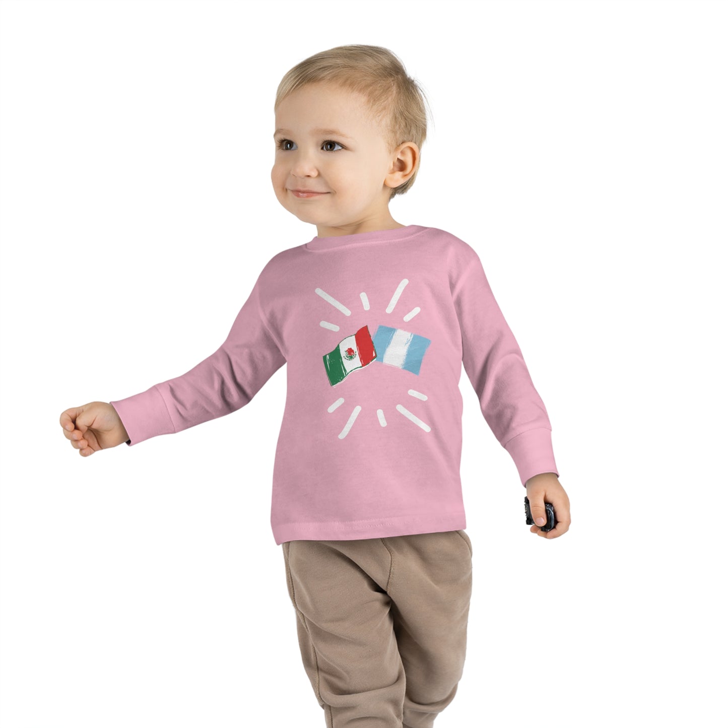 Guatemala and Mexico Long Sleeve Toddler Tee I Camiseta manga larga para Toddler Guatemala y México I Cultura Guatemalteco y Mexicanos