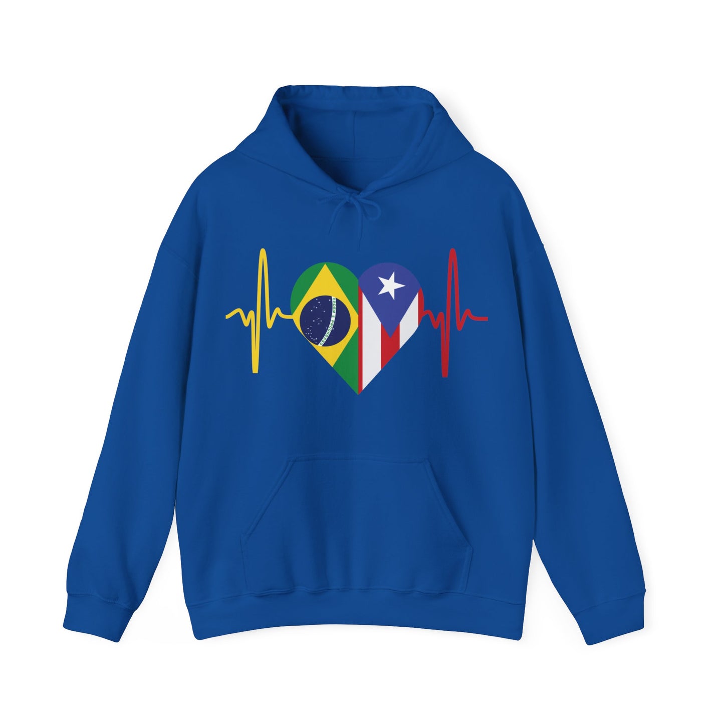 Brazil and Puerto Rico Unisex Hooded Sweatshirt I Sudadera Unisexo Brazil and Puerto Rico