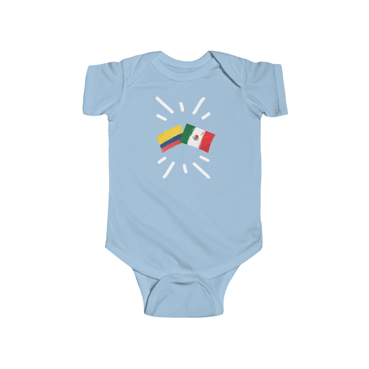 Infant Colombia and Mexico Bodysuit I Camiseta de bebé Colombia y México I Cultura Colombiana y Mexicana