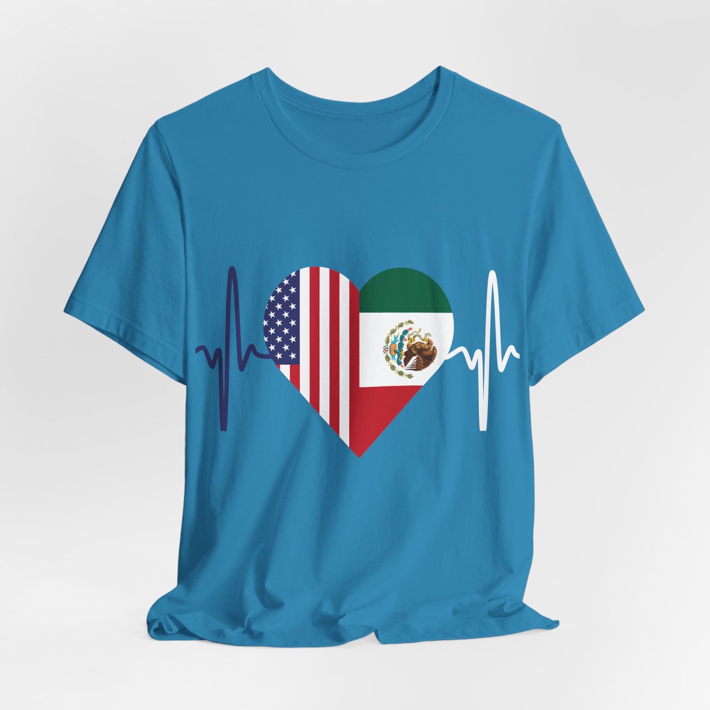 Mexico and United State Short Sleeve Tee I Camisa Unisexo manga corta México y Estados Unidos