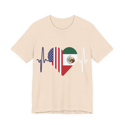 Mexico and United State Short Sleeve Tee I Camisa Unisexo manga corta México y Estados Unidos