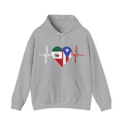 Puerto Rico & Mexican Unisex Hooded Sweatshirt I Sudadera Unisexo México y Puerto Rico