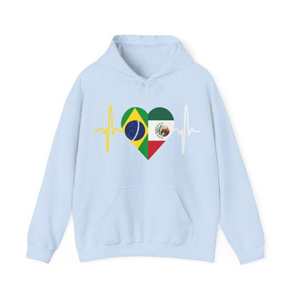 Mexico and Brazil Unisex Hooded Sweatshirt I Sudadera Unisexo México and Brazil