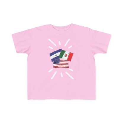 México, El Salvador and United State Toddler's Tee I Camiseta manga corta para Toddler México, El Salvador  y Estados Unidos