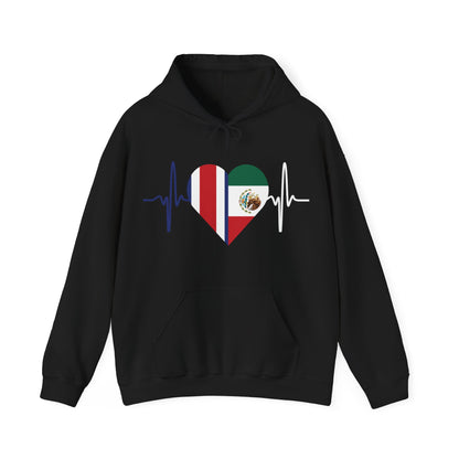Mexico and Costa Rica Unisex Hooded Sweatshirt I Sudadera Unisexo México and Costa Rica
