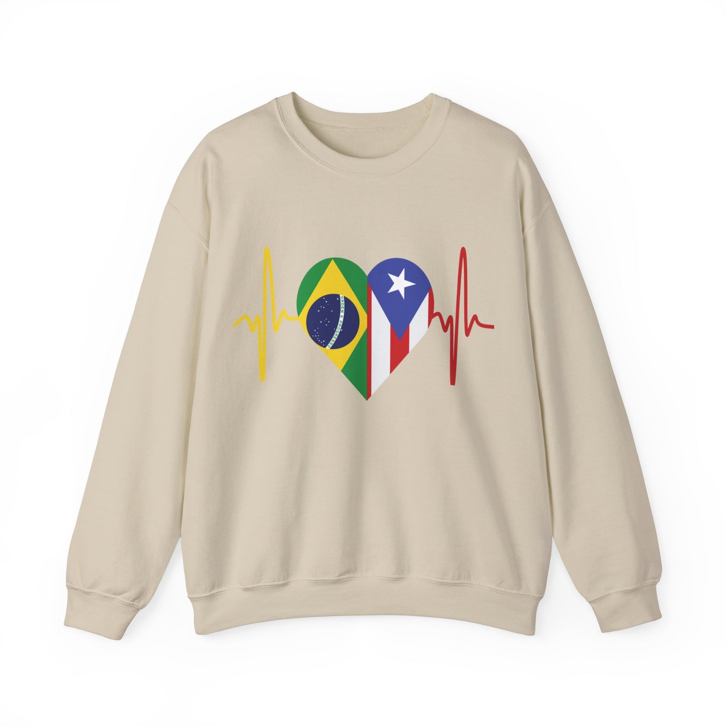 Brazil and Puerto Rico Unisex Crewneck Sweatshirt I Sudadera Brazil y Puerto Rico