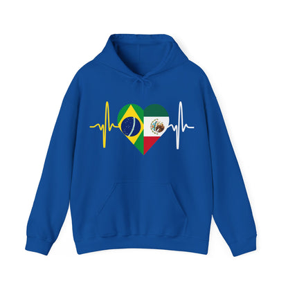 Mexico and Brazil Unisex Hooded Sweatshirt I Sudadera Unisexo México and Brazil