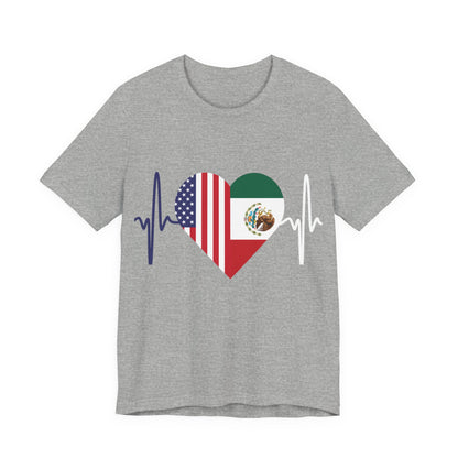 Mexico and United State Short Sleeve Tee I Camisa Unisexo manga corta México y Estados Unidos