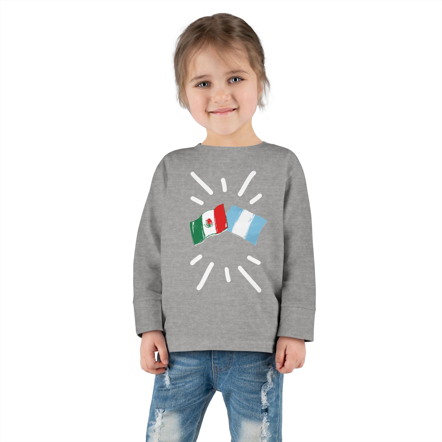 Guatemala and Mexico Long Sleeve Toddler Tee I Camiseta manga larga para Toddler Guatemala y México I Cultura Guatemalteco y Mexicanos
