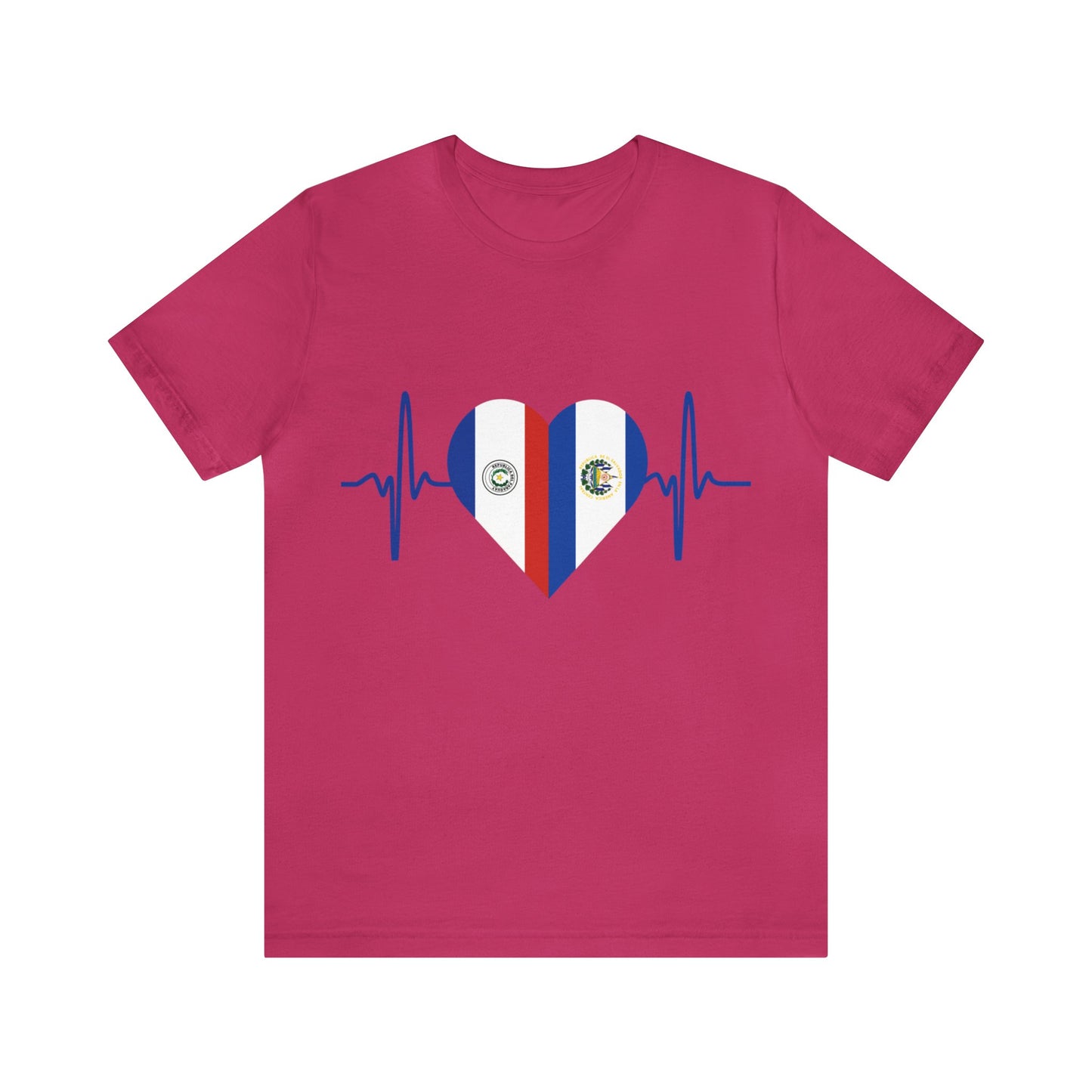 El Salvador & Paraguay Unisex Short Sleeve Tee I Camisa Unisexo manga corta El Salvador y Paraguay