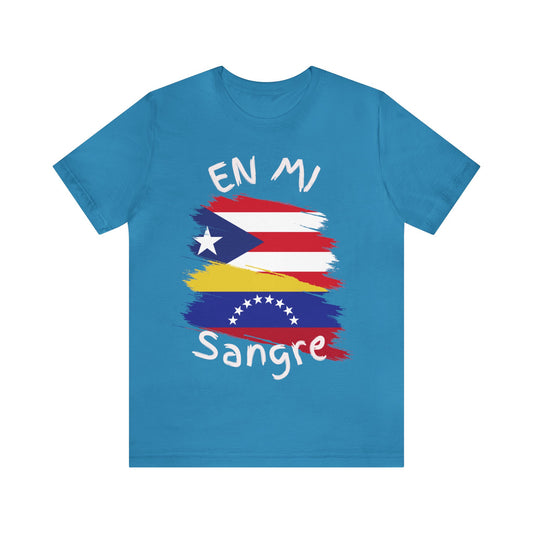 Puerto Rico & Venezuela Unisex Short Sleeve Tee I Camisa Unisexo manga corta Puerto Rico y Venezuela I Cultura Venezolana y Puertorriqueña