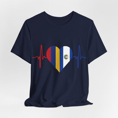 El Salvador & Colombia Unisex Short Sleeve Tee I Camisa Unisexo manga corta El Salvador y Colombia I Cultura Salvadoreña y Colombiana